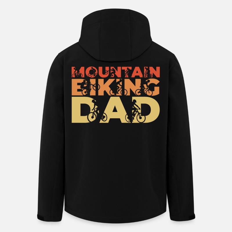 Funny mountain biker father - Men’s Recycled Softshell Jacket by Stanley/Stella - black