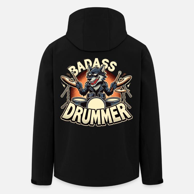 Tough Drummer Wolf Cool Gift - Veste softshell homme en polyester recyclé Stanley/Stella - noir