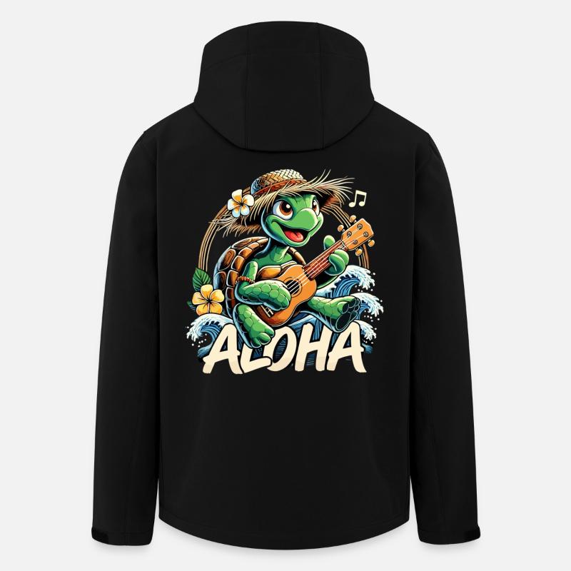 Aloha Schildkröte Ukulele Hawaii Meer Geschenk - Recycelte Männer Softshell-Jacke von Stanley/Stella - Schwarz