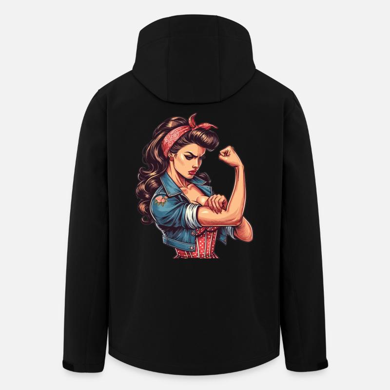 Strong Confident Woman Rockabilly Gift - Men’s Recycled Softshell Jacket by Stanley/Stella - black