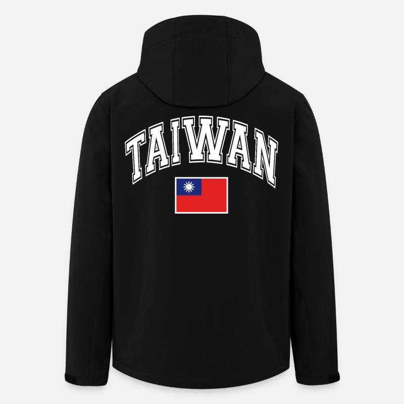 Drapeau de Taïwan - Veste softshell homme en polyester recyclé Stanley/Stella - noir
