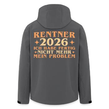 Retraité 2026 Adieu collègue de travail départ à la retraite - Veste softshell homme en polyester recyclé Stanley/Stella - noir - Dos - AI Model Male 185 light (185cm)