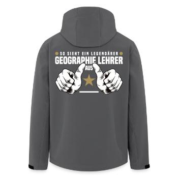 Geography teacher - Men’s Recycled Softshell Jacket by Stanley/Stella - black - Back - AI Model Male 185 light (185cm)