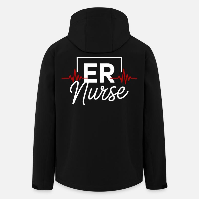 ER Nurse Heart Rate Graph - Men’s Recycled Softshell Jacket by Stanley/Stella - black