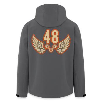 Numéro de course 48 – Passion du sport automobile - Veste softshell homme en polyester recyclé Stanley/Stella - noir - Dos - AI Model Male 185 light (185cm)