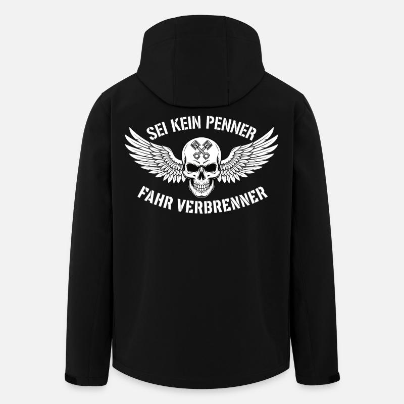 Ride Combustion Engine – Biker Skull Statement - Men’s Recycled Softshell Jacket by Stanley/Stella - black