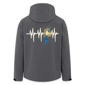 Fallas de Valencia Heartbeat - Men’s Recycled Softshell Jacket by Stanley/Stella - anthracite - Back - AI Model Male 185 light (185cm)
