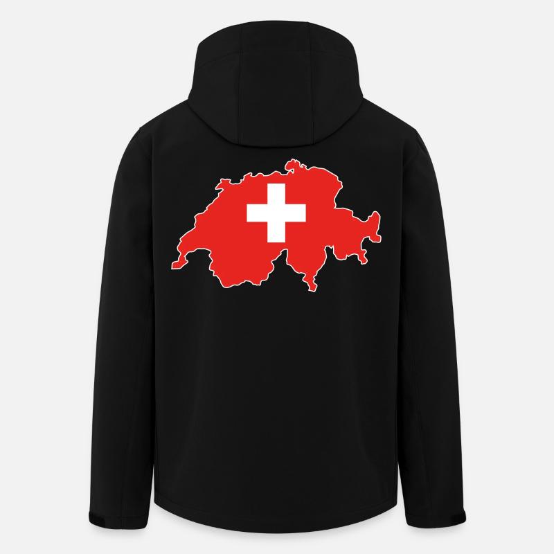 Switzerland Flag Map - Men’s Recycled Softshell Jacket by Stanley/Stella - black
