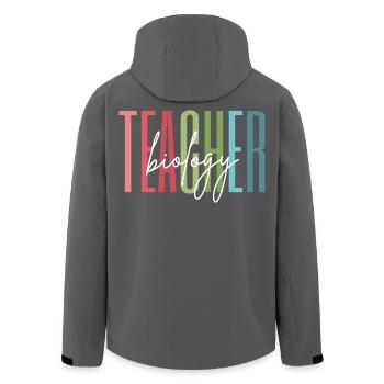Biology Teacher School Gift - Men’s Recycled Softshell Jacket by Stanley/Stella - black - Back - AI Model Male 185 light (185cm)