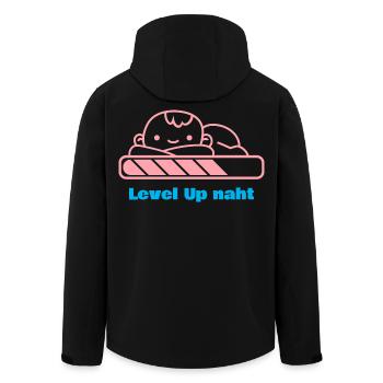 Level Up, Bald-Papa! - Recycelte Männer Softshell-Jacke von Stanley/Stella - Schwarz - Hinten - AI Model Male 185 light (185cm)