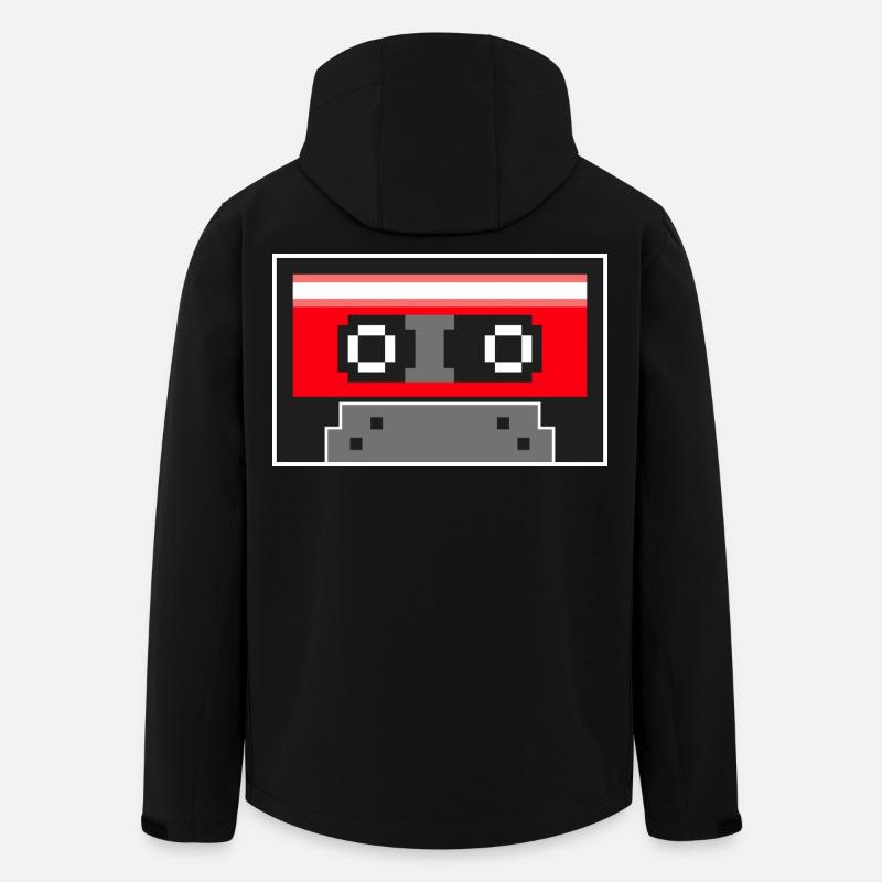 Pixel Art Cassette Tape - Men’s Recycled Softshell Jacket by Stanley/Stella - black