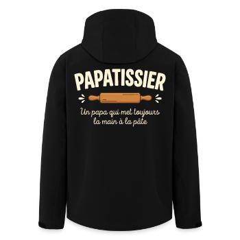Dad Pastry Chef Baker Humor Papâtissier - Men’s Recycled Softshell Jacket by Stanley/Stella - black - Back - AI Model Male 185 light (185cm)