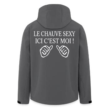 Chauve Cadeau humour personnalisé - Veste softshell homme en polyester recyclé Stanley/Stella - noir - Dos - AI Model Male 185 light (185cm)