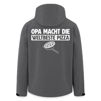 Opa Macht Die Weltbeste Pizza Geschenk - Recycelte Männer Softshell-Jacke von Stanley/Stella - Schwarz - Hinten - AI Model Male 185 light (185cm)