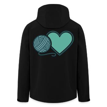 Funny Crochet Yarn Lovers Heart Crochet Hook - Men’s Recycled Softshell Jacket by Stanley/Stella - black - Back - AI Model Male 185 light (185cm)