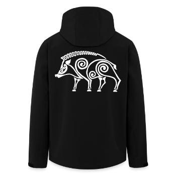 sanglier celte blanc - Veste softshell homme en polyester recyclé Stanley/Stella - noir - Dos - AI Model Male 185 light (185cm)