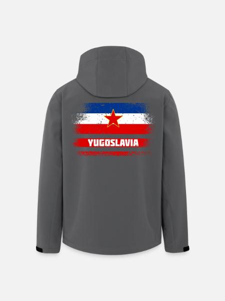 Yugoslavia vintage flags - Men’s Recycled Softshell Jacket by Stanley/Stella - black