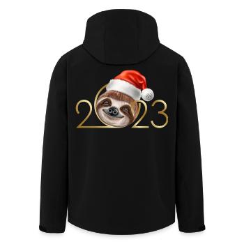 2023 Jahreswechsel Silvester Faultier - Recycelte Männer Softshell-Jacke von Stanley/Stella - Schwarz - Hinten - AI Model Male 185 light (185cm)