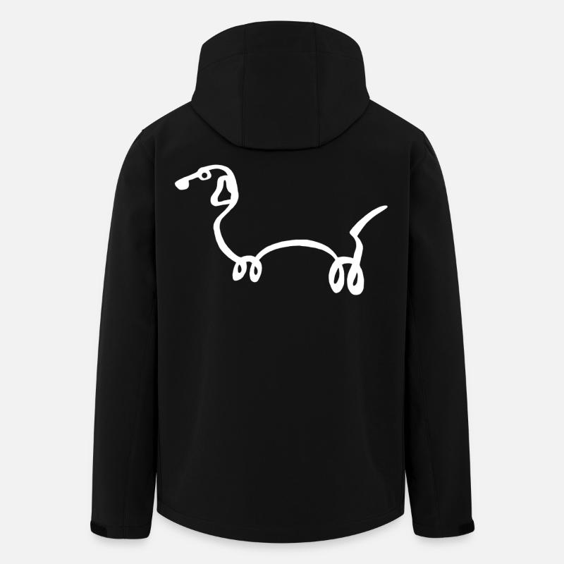 Esquisse du chien blanc - Veste softshell homme en polyester recyclé Stanley/Stella - noir