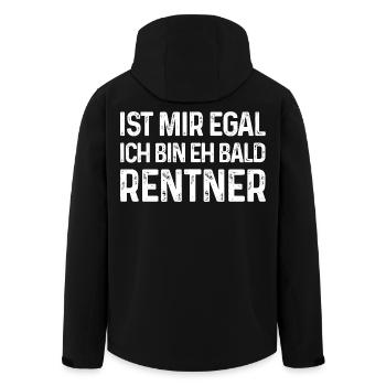 Ist mir egal Ich bin eh bald Rentner - Recycelte Männer Softshell-Jacke von Stanley/Stella - Schwarz - Hinten - AI Model Male 185 light (185cm)