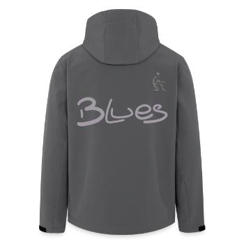 Blues-Gitarrist - Recycelte Männer Softshell-Jacke von Stanley/Stella - Schwarz - Hinten - AI Model Male 185 light (185cm)