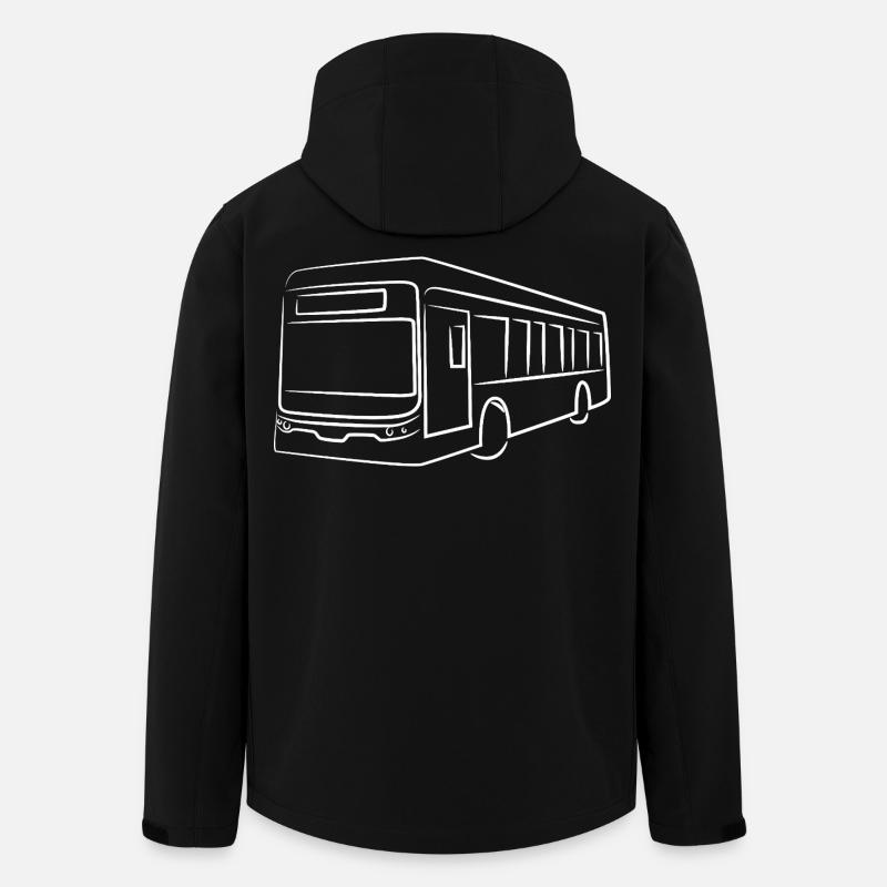 Bus Line Drawing - Men’s Recycled Softshell Jacket by Stanley/Stella - black