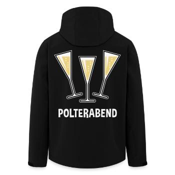 Polterabend (JGA / Sektgläser / Trichter Zu / 3C) - Recycelte Männer Softshell-Jacke von Stanley/Stella - Schwarz - Hinten - AI Model Male 185 light (185cm)