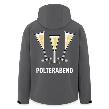 Polterabend (JGA / Sektgläser / Trichter Zu / 3C) - Recycelte Männer Softshell-Jacke von Stanley/Stella - Anthrazit - Hinten - AI Model Male 185 light (185cm)