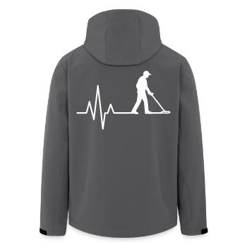 Herzschlag-Metall-Erkennung Schatzjäger-Leidenschaft - Recycelte Männer Softshell-Jacke von Stanley/Stella - Schwarz - Hinten - AI Model Male 185 light (185cm)