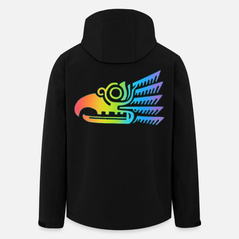 Mehrfarbiger Stammesvogelkopf - Recycelte Männer Softshell-Jacke von Stanley/Stella - Schwarz