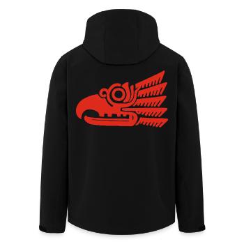Roter Stammesvogelkopf - Recycelte Männer Softshell-Jacke von Stanley/Stella - Schwarz - Hinten - AI Model Male 185 light (185cm)