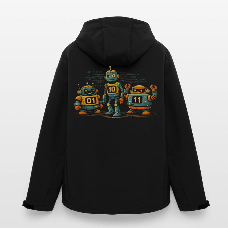 Geek Robots Binary Code Computer Science IT Men’s Recycled Softshell Jacket by Stanley/Stella