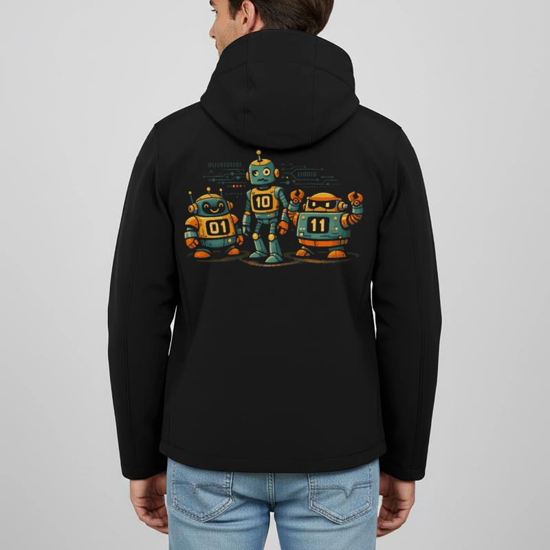 Geek Robots Binary Code Computer Science IT Men’s Recycled Softshell Jacket by Stanley/Stella