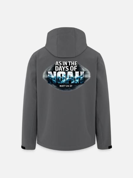 Nooan päivät, Matteus 24:37 Raamatun jae - Miesten softshell-takki kierrätetystä polyesteristä Stanley/Stellalta - musta