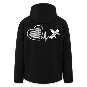 Mathematician Heartbeat - Men’s Recycled Softshell Jacket by Stanley/Stella - black - Back - AI Model Male 185 light (185cm)