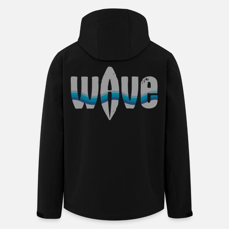 Meereswellen Surfer Design - Recycelte Männer Softshell-Jacke von Stanley/Stella - Schwarz