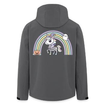BOHO Skelett‑Einhorn mit Regenbogen – Halloween  - Recycelte Männer Softshell-Jacke von Stanley/Stella - Schwarz - Hinten - AI Model Male 185 light (185cm)
