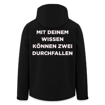 Mit deinem Wissen können zwei Durchfallen - Recycelte Männer Softshell-Jacke von Stanley/Stella - Schwarz - Hinten - AI Model Male 185 light (185cm)