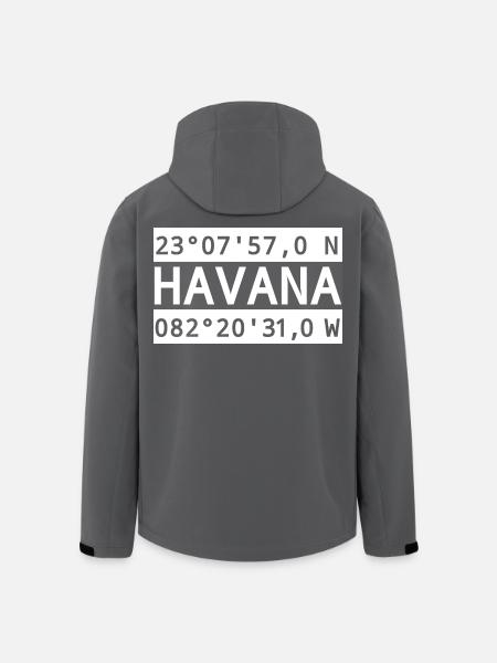 Coordonnées de La Havane - Veste softshell homme en polyester recyclé Stanley/Stella - noir