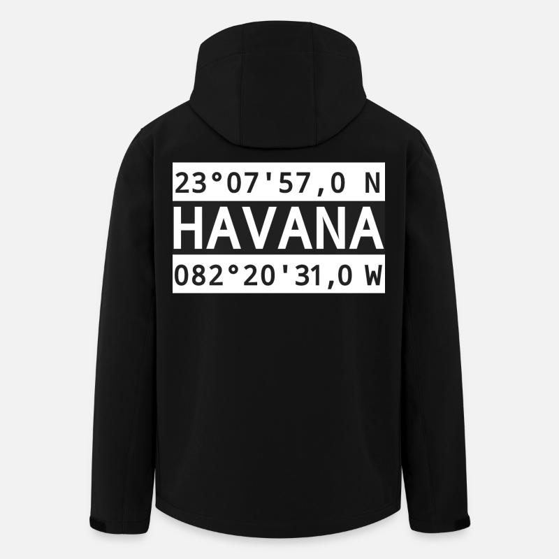 Coordonnées de La Havane - Veste softshell homme en polyester recyclé Stanley/Stella - noir