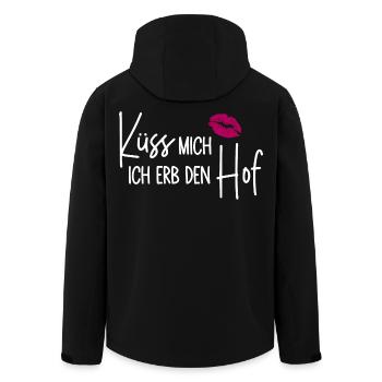 Küss mich Ich erb den Hof - Recycelte Männer Softshell-Jacke von Stanley/Stella - Schwarz - Hinten - AI Model Male 185 light (185cm)