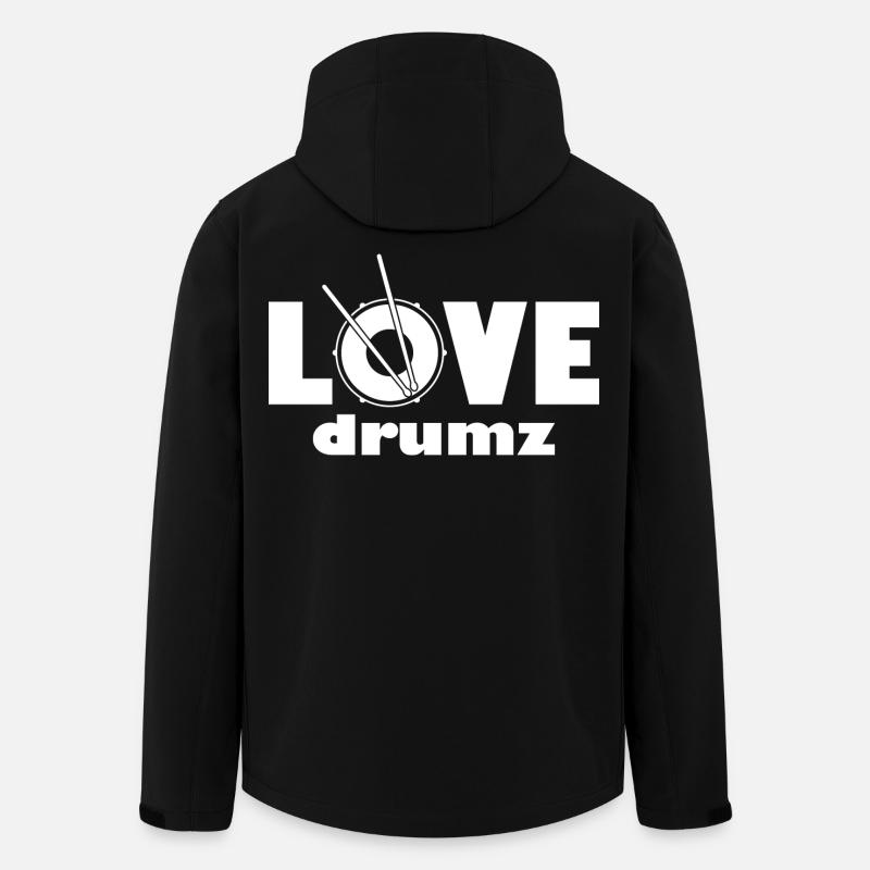 Love Drumz Heartbeat Graphic Design - Men’s Recycled Softshell Jacket by Stanley/Stella - black