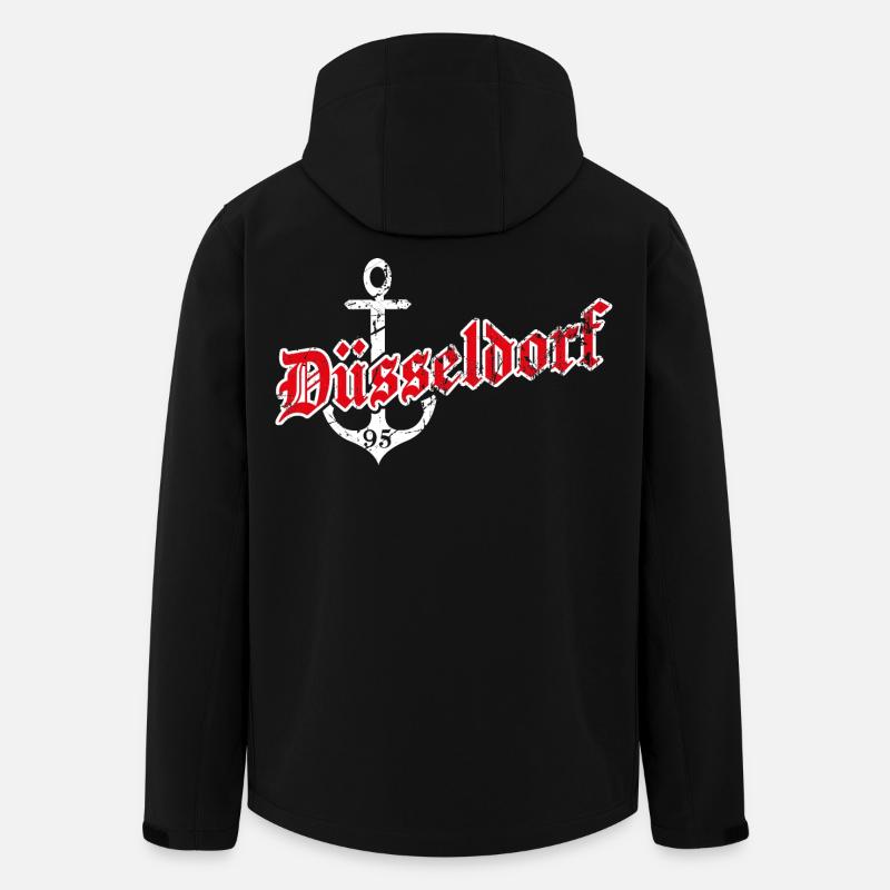 Düsseldorf mit Anker - Recycelte Männer Softshell-Jacke von Stanley/Stella - Schwarz
