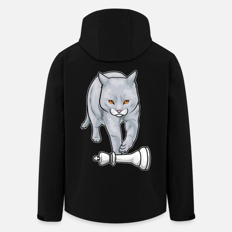 Cat Chess Piece King Chess - Men’s Recycled Softshell Jacket by Stanley/Stella - black