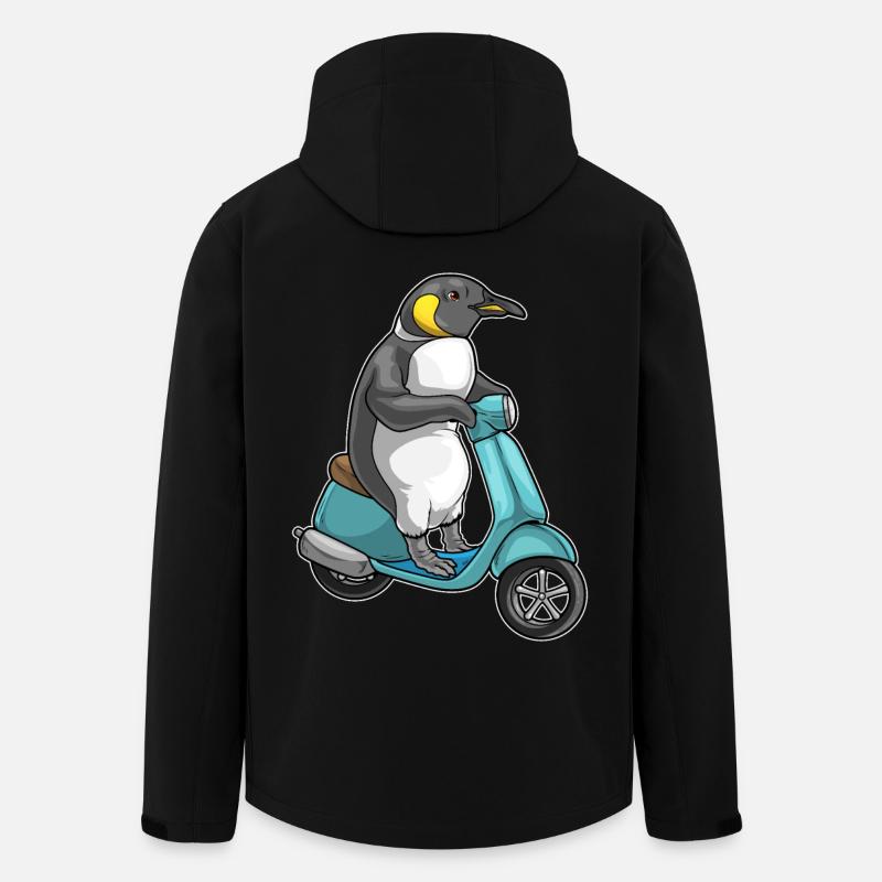 Pinguin Motorroller - Recycelte Männer Softshell-Jacke von Stanley/Stella - Schwarz