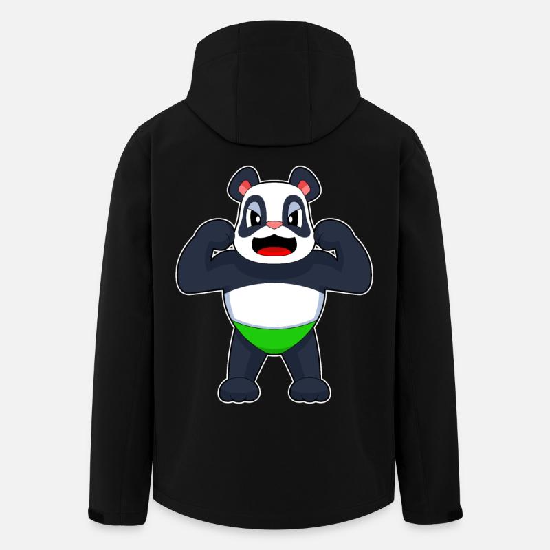 Panda Bodybuilder Musculation - Veste softshell homme en polyester recyclé Stanley/Stella - noir