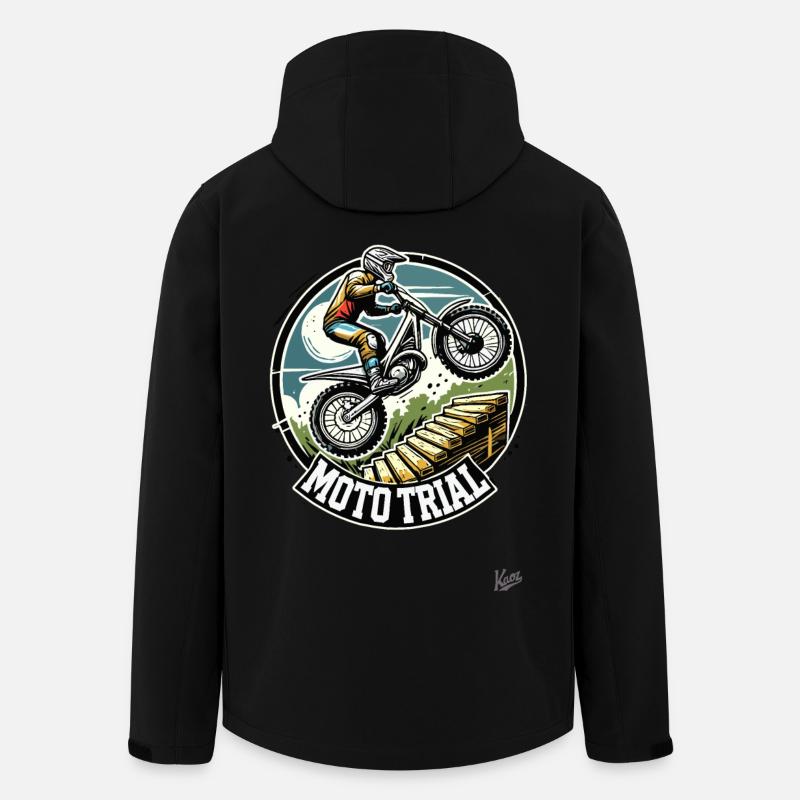 Moto Trial Motocross - Recycelte Männer Softshell-Jacke von Stanley/Stella - Schwarz