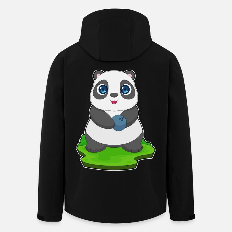 Panda Bowling Bowling Ball - Men’s Recycled Softshell Jacket by Stanley/Stella - black