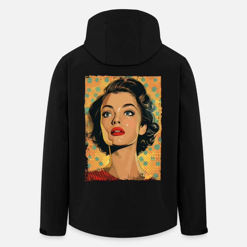 Klassische Retro Pop-Kunst Frau - Recycelte Männer Softshell-Jacke von Stanley/Stella - Schwarz
