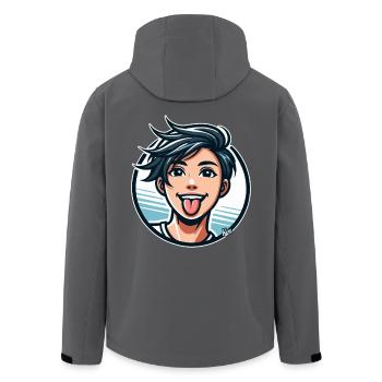 Style de bande dessinée : Vilain garçon - Veste softshell homme en polyester recyclé Stanley/Stella - noir - Dos - AI Model Male 185 light (185cm)